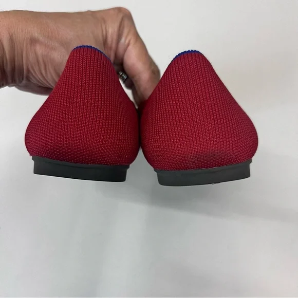 Rothy’s The Flat Bright Red Shoes Size 9 - Picture 3 of 6